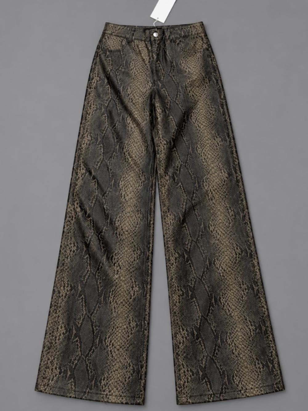 Mango Snakeskin Print Wide Leg Pants NWT Size 4